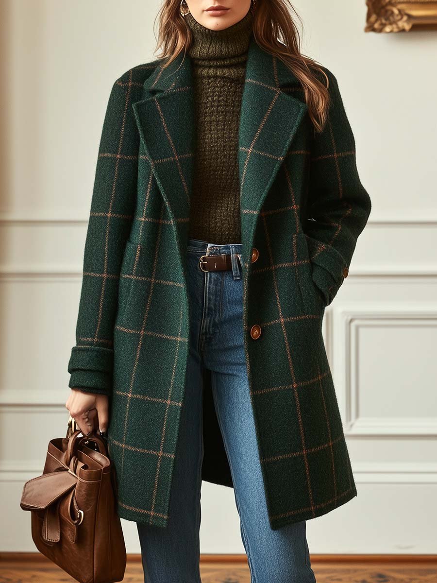 Jennifer Wool Check Coat product view
