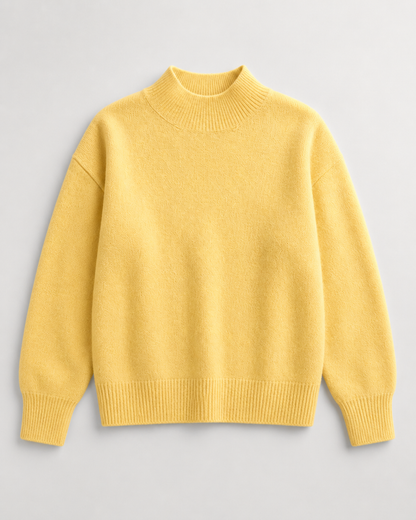 Soft Mock Neck Knit Sweater - detail