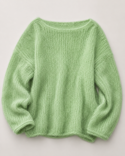 Oversized Mohair Knit Sweater - detail