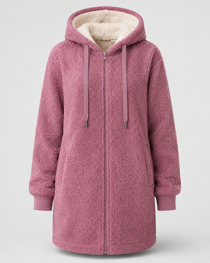 Sherpa Fleece Hooded Zip Coat - lining