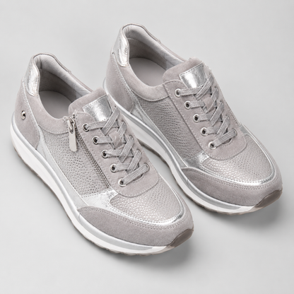Metallic Zip Detail Sneakers - side