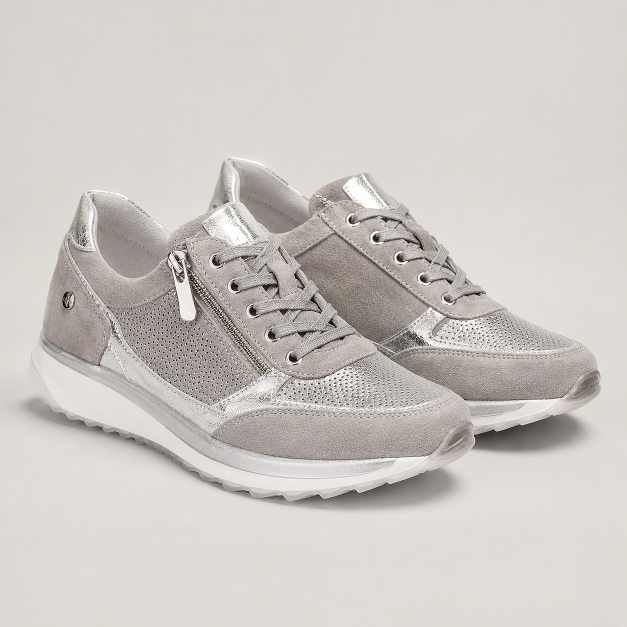 Metallic Zip Detail Sneakers - sole