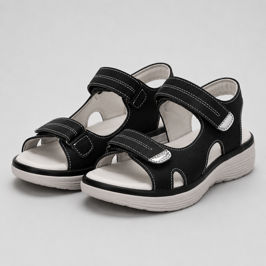 Adjustable Strap Sport Sandals - Black