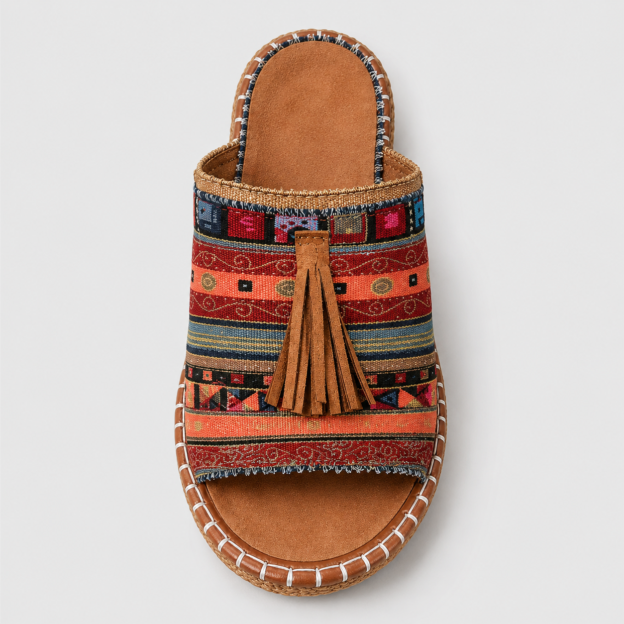 Boho Tassel Slide Sandals - side