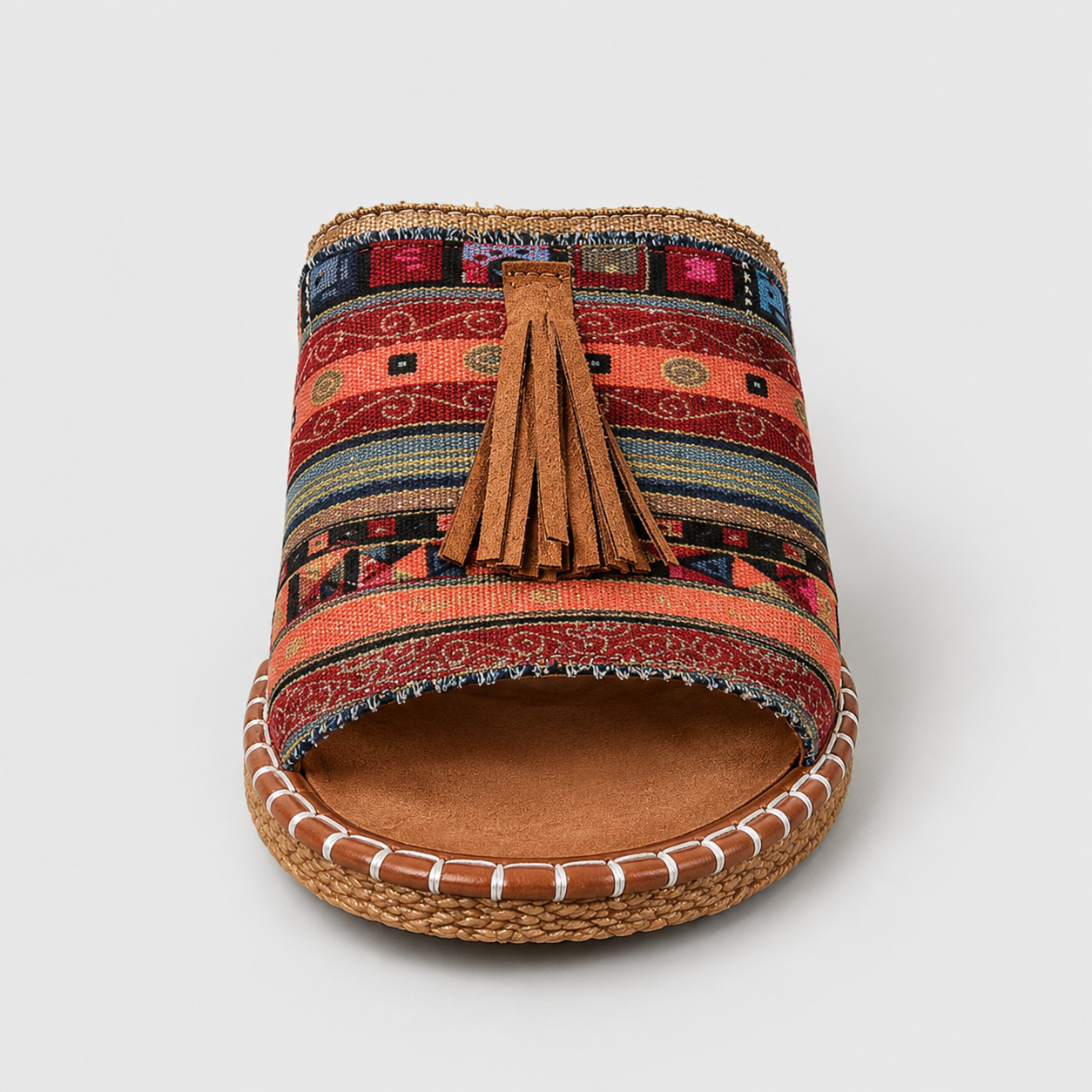 Boho Tassel Slide Sandals - top