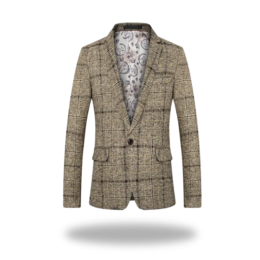 Men's tailored modern blazer with classic notch lapels
