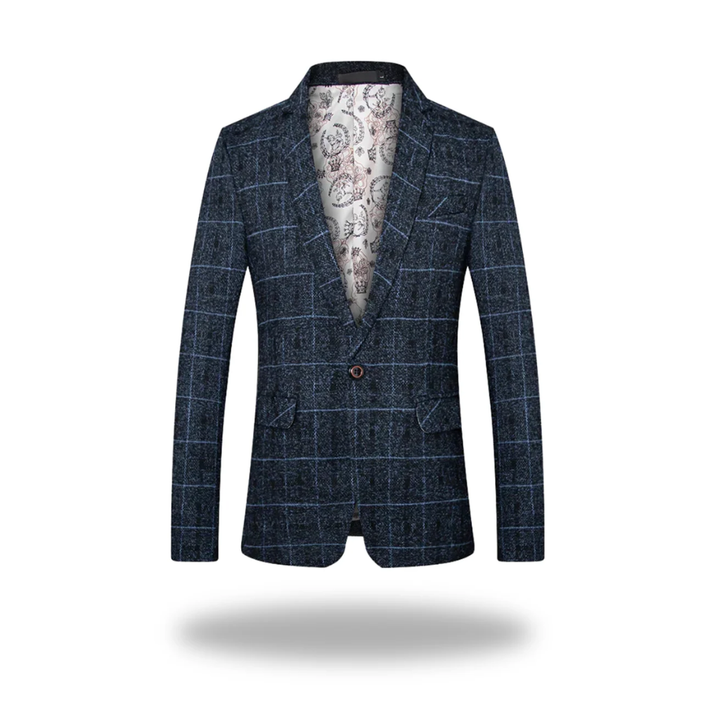 Men's tailored modern blazer with classic notch lapels