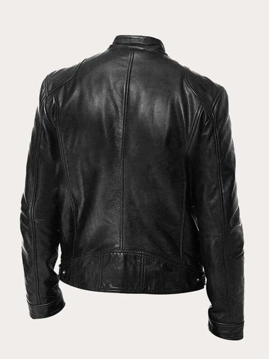 Men's Classic Biker-Style Zip Jacket
