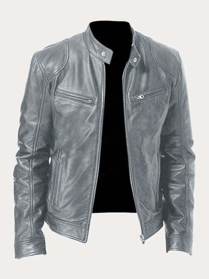 Men's Classic Biker-Style Zip Jacket - product view 14