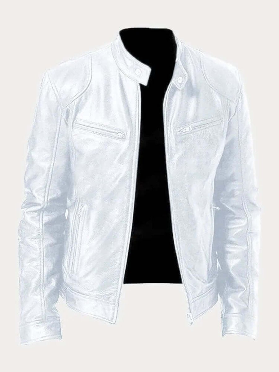 Men's Classic Biker-Style Zip Jacket - product view 16