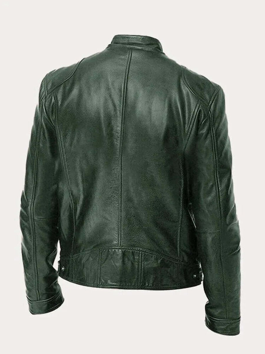 Men's Classic Biker-Style Zip Jacket - product view 3