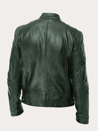 Men's Classic Biker-Style Zip Jacket - product view 3