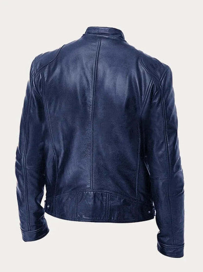 Men's Classic Biker-Style Zip Jacket - product view 4
