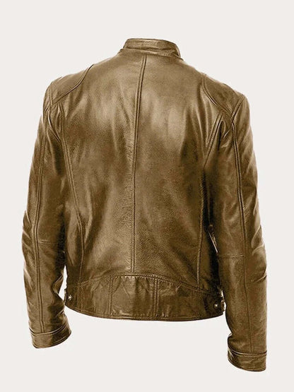 Men's Classic Biker-Style Zip Jacket - product view 6