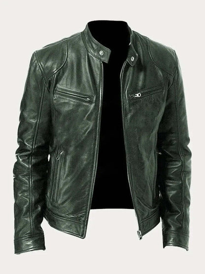 Men's Classic Biker-Style Zip Jacket - product view 9