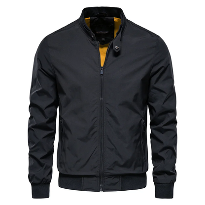 Men's Stand-Collar Zip Bomber Jacket