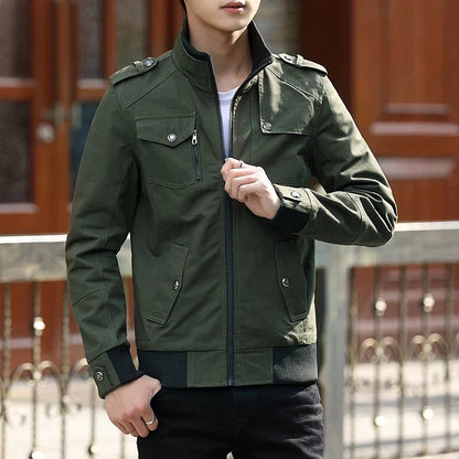 Men's Zip Up Casual Bomber Jacket product view