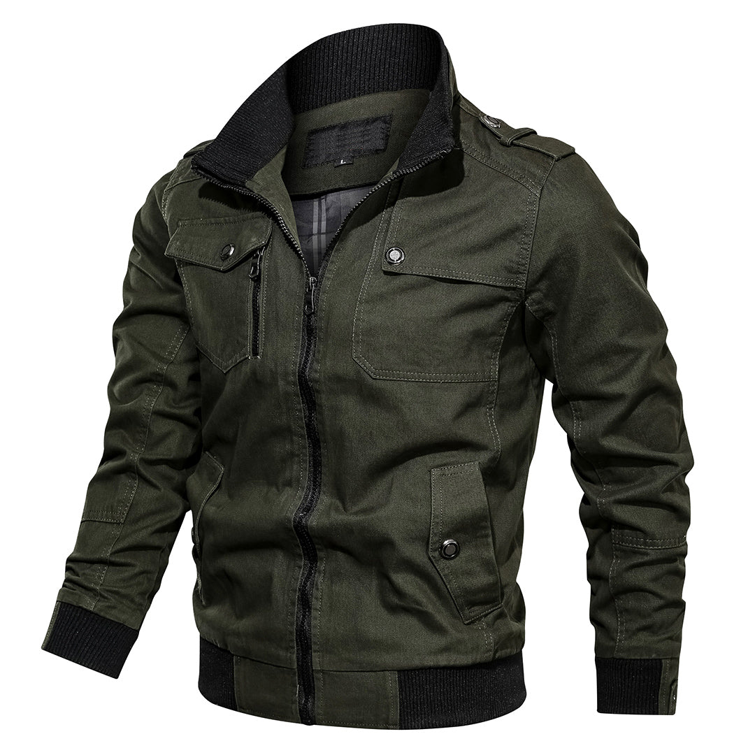 Men's Zip Up Casual Bomber Jacket product view