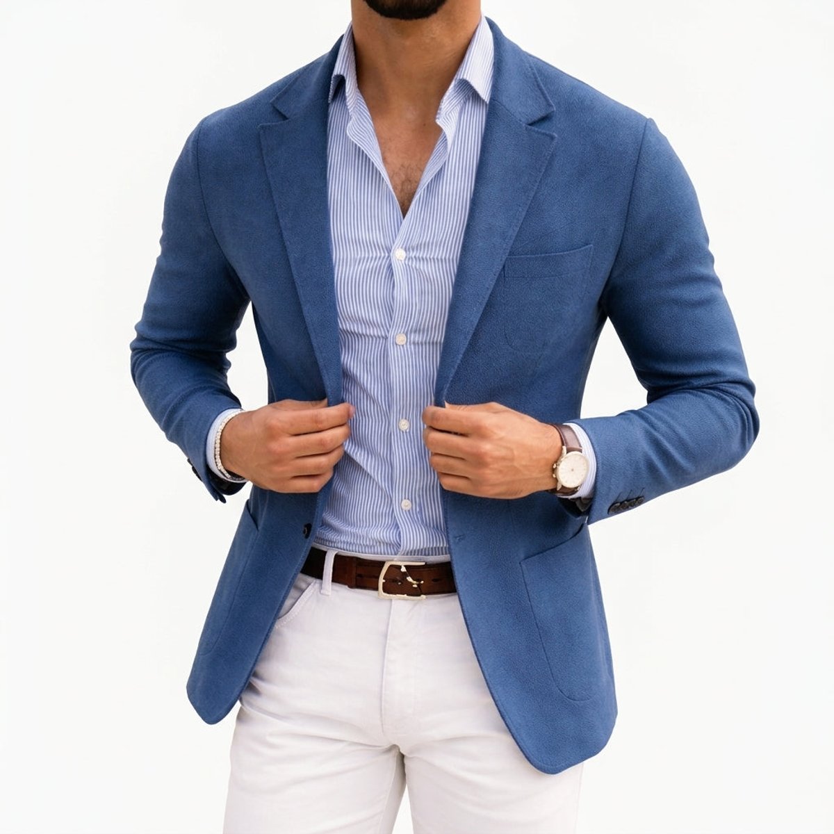 Men's Tailored Knit Blazer Men's Winter Coat Notch Lapel product view