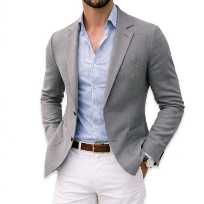 Men's Tailored Knit Blazer Men's Winter Coat Notch Lapel product view