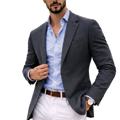 Men's Tailored Knit Blazer Men's Winter Coat Notch Lapel product view
