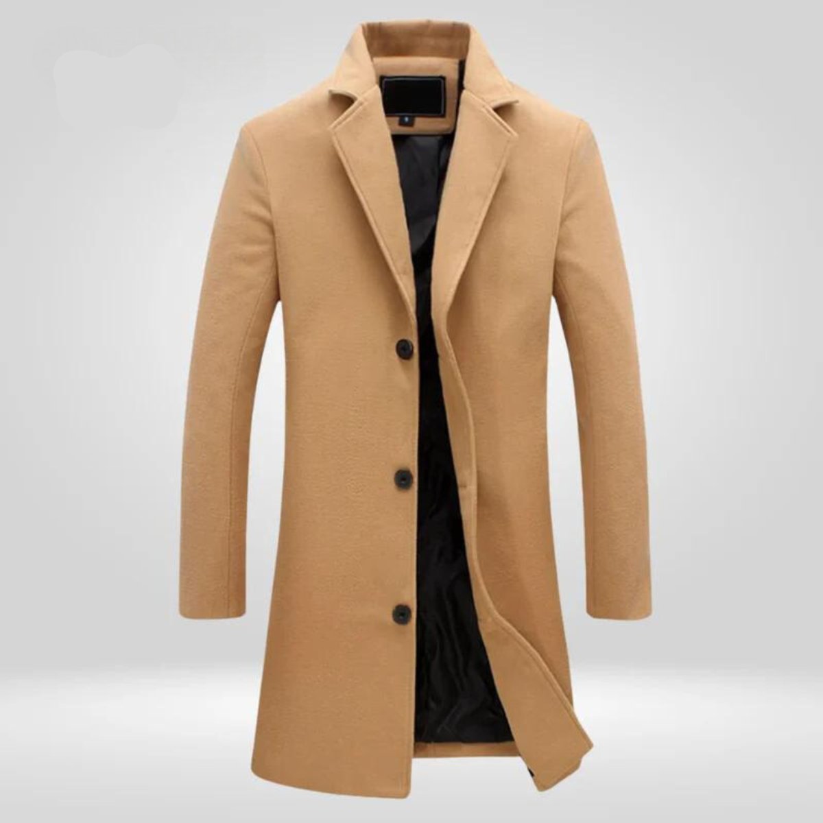 Men's Single-Breasted Wool Coat Long Notch Lapel Overcoat product view