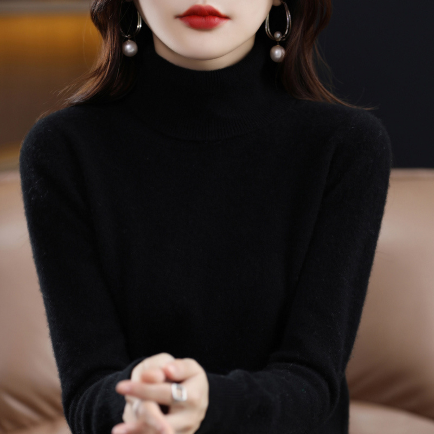 Cashmere Ladies Turtleneck - Elena product view