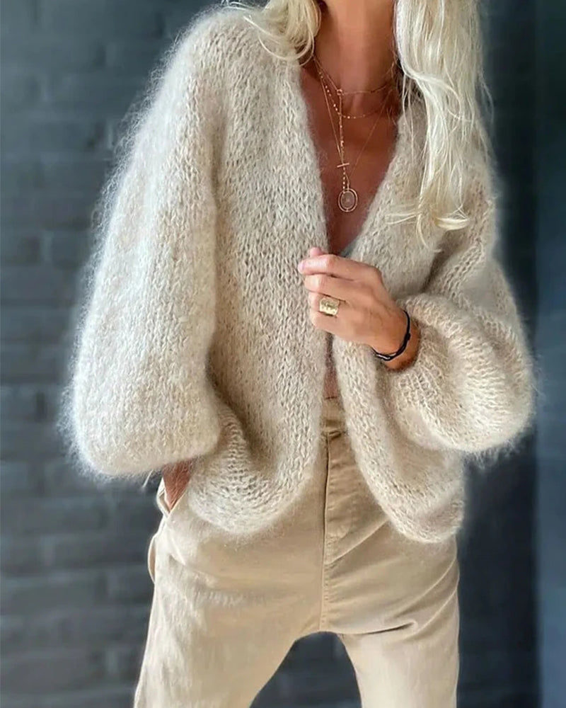 Informal Cardigan with Long Flared Sleeves - Maya product view
