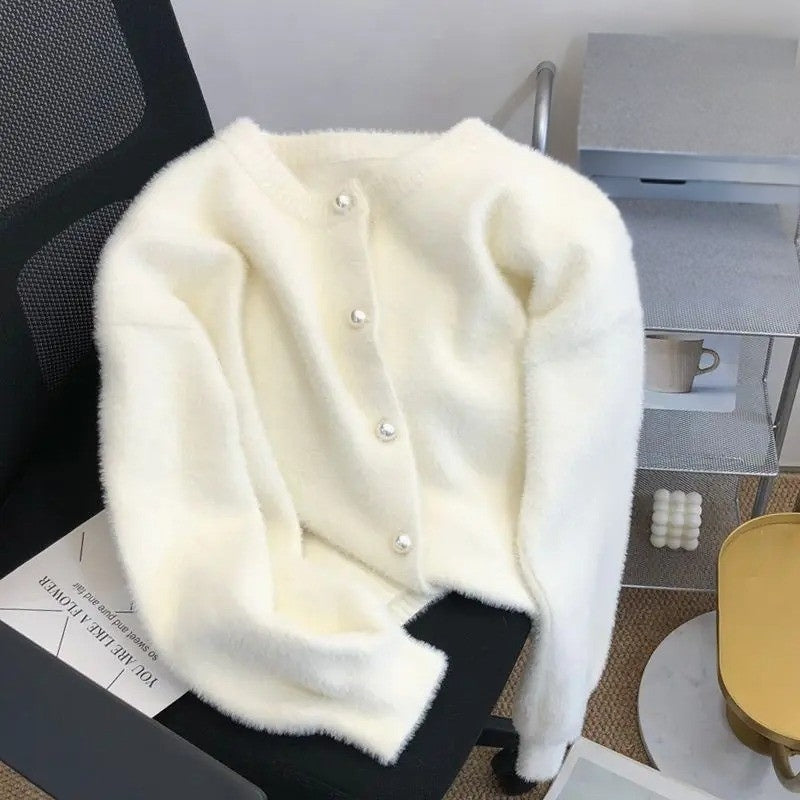 The Knitted Women's Cardigan with Round Neck - Sophie product view