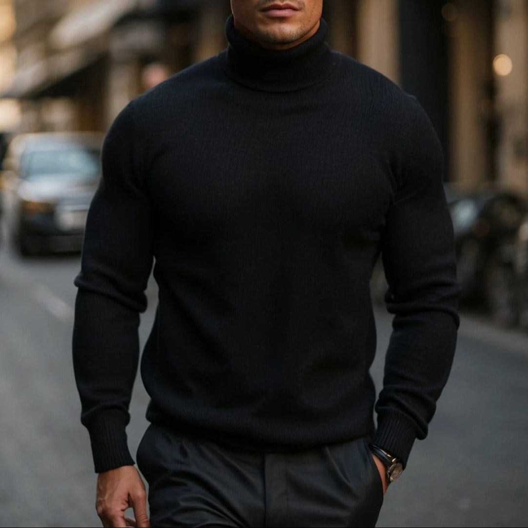 Soft & Comfortable Men's Roll Neck Jumper made of Cotton - Jonas product view