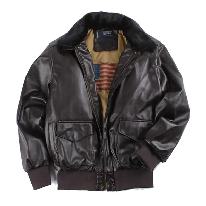 Vintage Leather Motorcycle Jacket for Winter - Maxim product view