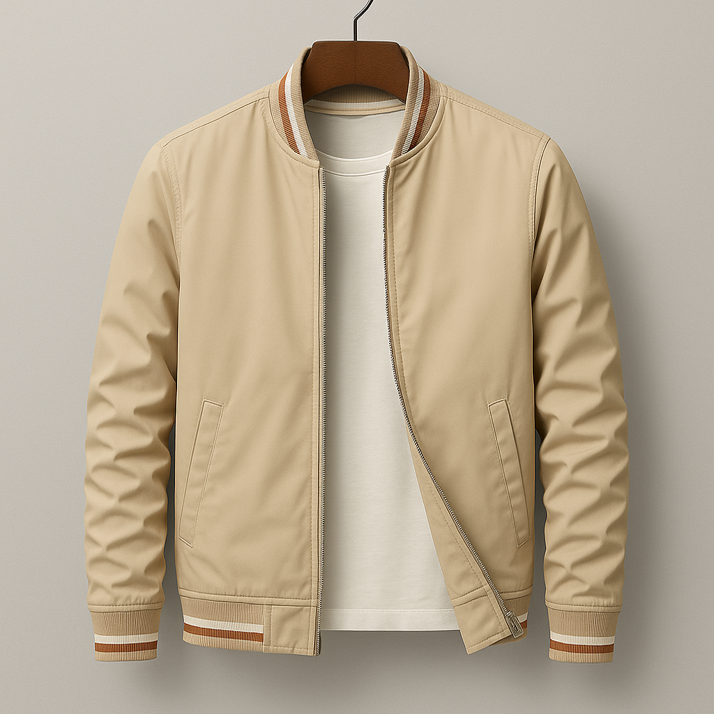 Ribbed-Trim Men's Bomber Jacket product view