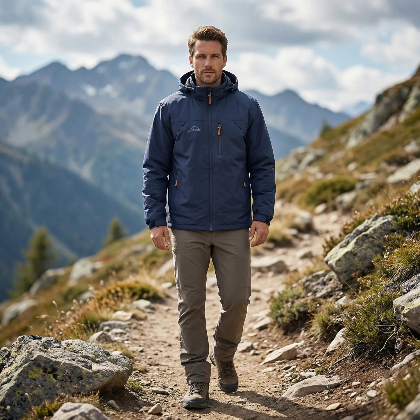 Durable hiking jacket with multiple pockets product view
