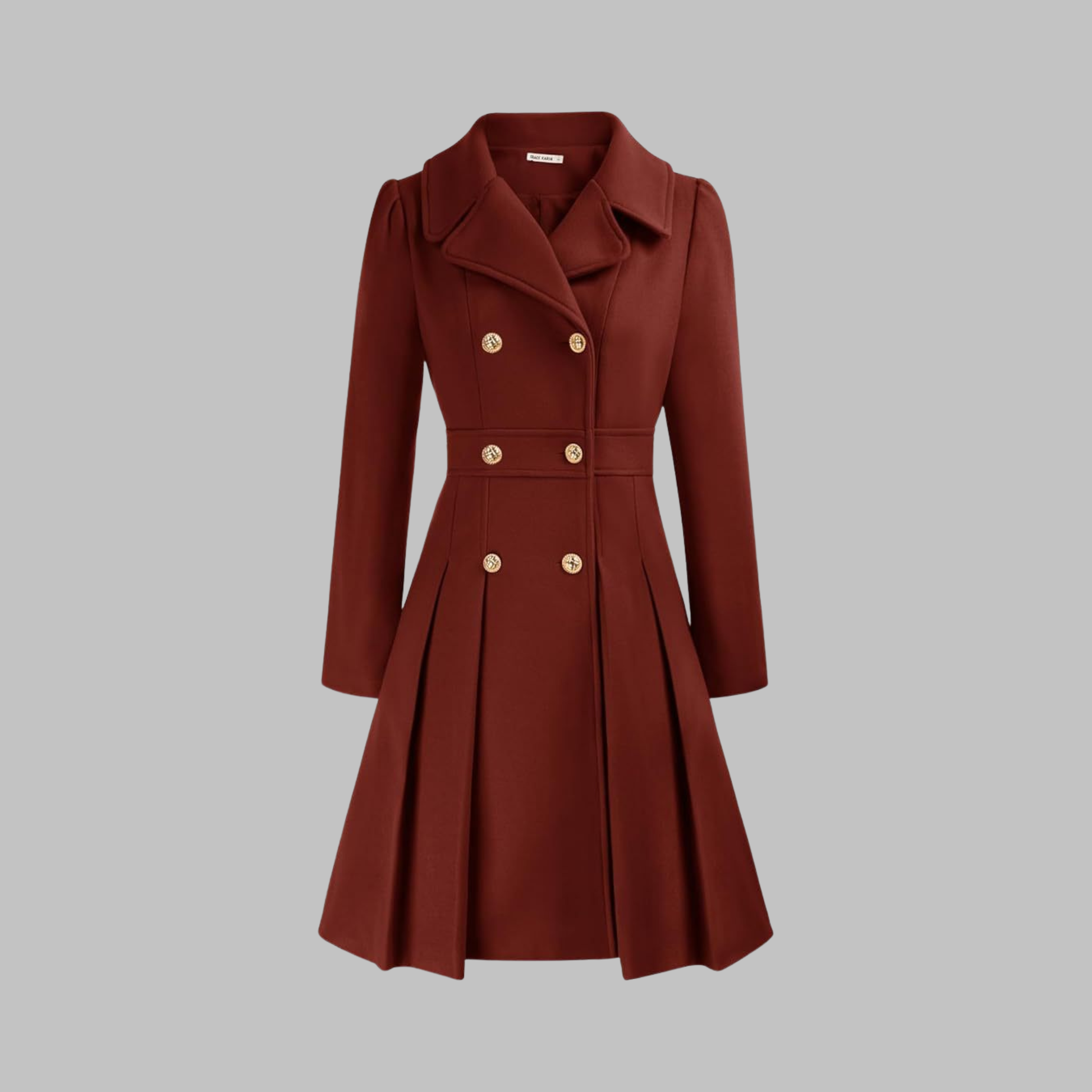 Classy Double Button Long Sleeve Coat product view