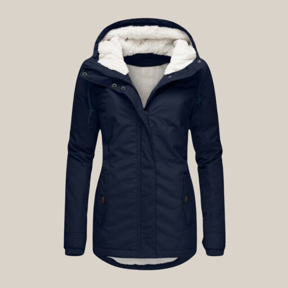 Women's Sherpa-Lined Hooded Quilted Jacket Fleece Winter Coat product view